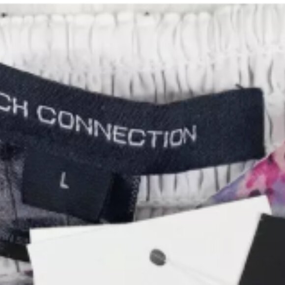 FRENCH CONNECTION Floral Halter Peplum Top Smocked Pink Purple Size Large New - Picture 8 of 8